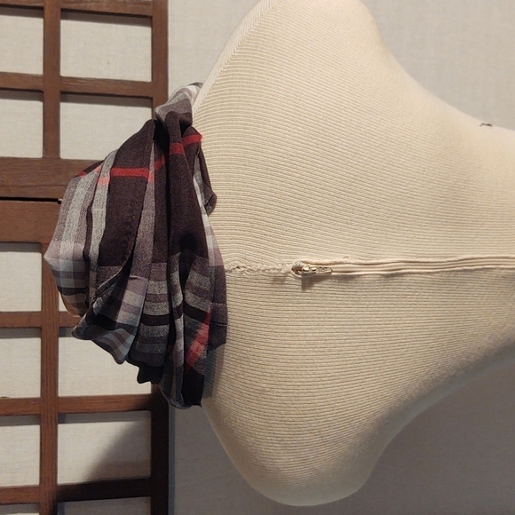 Black, Red, and White Plaid Circle Scarf - Picture 4 of 5